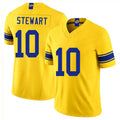 Los Angeles R #10 Stewart Player Football V Neck Short Sleeve Gold Jersey Josaiah For Men Youth Women Gift