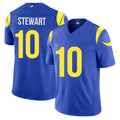 Los Angeles R #10 Stewart Player Football V Neck Short Sleeve Royal Jersey Josaiah For Men Youth Women Gift