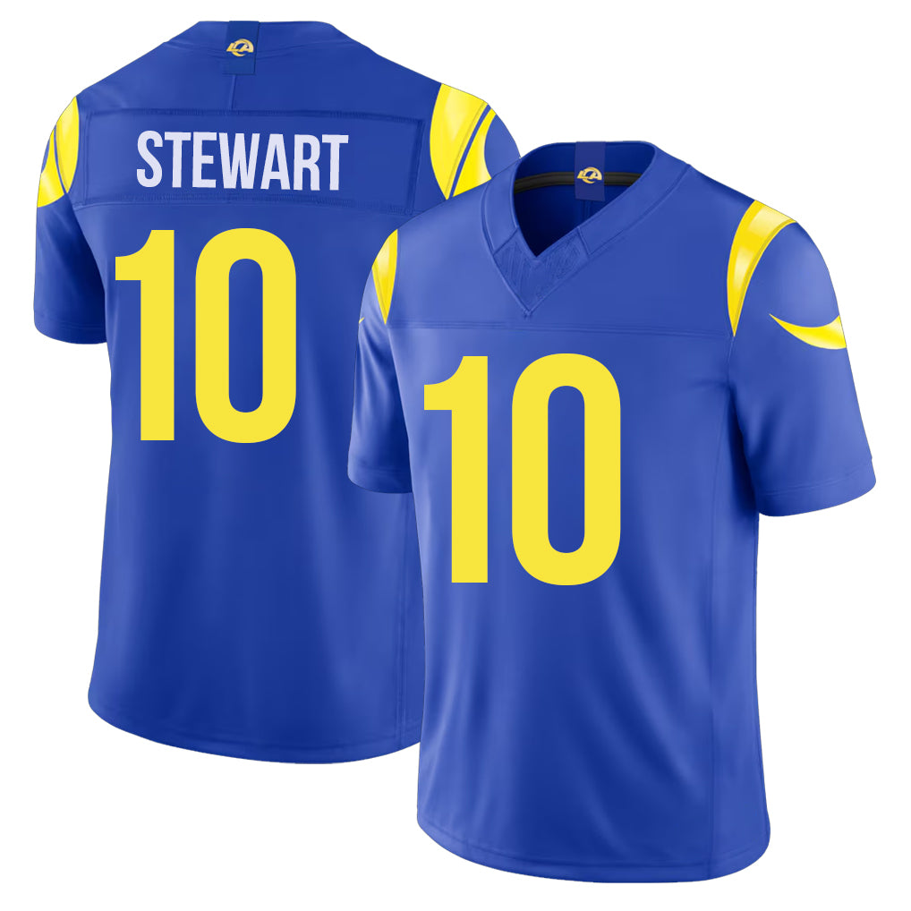 Los Angeles R #10 Stewart Player Football V Neck Short Sleeve Royal Jersey Josaiah For Men Youth Women Gift