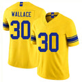 Los Angeles R #30 Wallace Player Football V Neck Short Sleeve Gold Jersey Josh For Men Youth Women Gift