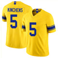 Los Angeles R #5 Kinchens Player Football V Neck Short Sleeve Gold Jersey Kamren For Men Youth Women Gift
