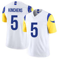 Los Angeles R #5 Kinchens Player Football V Neck Short Sleeve White Jersey Kamren For Men Youth Women Gift