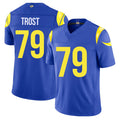 Los Angeles R #79 Trost Player Football V Neck Short Sleeve Royal Jersey Keagen For Men Youth Women Gift