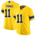 Los Angeles R #11 Thomas Player Football V Neck Short Sleeve Gold Jersey Keir For Men Youth Women Gift