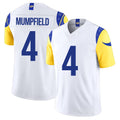 Los Angeles R #4 Mumpfield Player Football V Neck Short Sleeve White Jersey Konata For Men Youth Women Gift