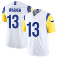 Los Angeles R #13 Warner Player Football V Neck Short Sleeve White Jersey Kurt For Men Youth Women Gift