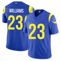 Los Angeles R #23 Williams Player Football V Neck Short Sleeve Royal Jersey Kyren For Men Youth Women Gift