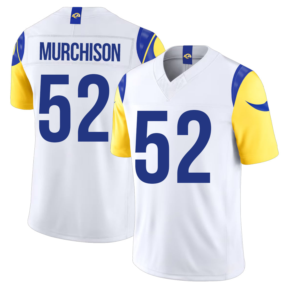 Los Angeles R #52 Murchison Player Football V Neck Short Sleeve White Jersey Larrell For Men Youth Women Gift