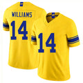 Los Angeles R #14 Williams Player Football V Neck Short Sleeve Gold Jersey Mario For Men Youth Women Gift