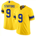 Los Angeles R #9 Stafford Player Football V Neck Short Sleeve Gold Jersey Matthew For Men Youth Women Gift