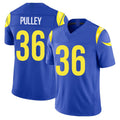 Los Angeles R #36 Pulley Player Football V Neck Short Sleeve Royal Jersey Maximus For Men Youth Women Gift