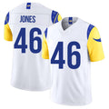 Los Angeles R #46 Jones Player Football V Neck Short Sleeve White Jersey Rohan For Men Youth Women Gift