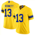 Los Angeles R #13 Bennett Player Football V Neck Short Sleeve Gold Jersey Stetson For Men Youth Women Gift