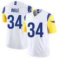 Los Angeles R #34 Ingle Player Football V Neck Short Sleeve White Jersey Tanner For Men Youth Women Gift