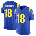 Los Angeles R #18 Ferguson Player Football V Neck Short Sleeve Royal Jersey Terrance For Men Youth Women Gift