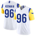 Los Angeles R #96 Keenan III Player Football V Neck Short Sleeve White Jersey Tim For Men Youth Women Gift