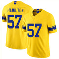 Los Angeles R #57 Hamilton Player Football V Neck Short Sleeve Gold Jersey Ty For Men Youth Women Gift
