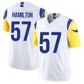 Los Angeles R #57 Hamilton Player Football V Neck Short Sleeve White Jersey Ty For Men Youth Women Gift