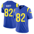 Los Angeles R #82 Scott Player Football V Neck Short Sleeve Royal Jersey Tyler For Men Youth Women Gift