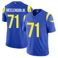 Los Angeles R #71 McClendon Jr. Player Football V Neck Short Sleeve Royal Jersey Warren For Men Youth Women Gift