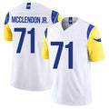 Los Angeles R #71 McClendon Jr. Player Football V Neck Short Sleeve White Jersey Warren For Men Youth Women Gift