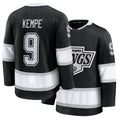 Mens Los Angeles #9 Kempe Player Ice hockey Long Sleeve Black Adrian Jersey
