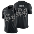 Los Angeles #64 Webb Player Football V Neck Short Sleeve black Jersey Terry For Men Youth Women Gift