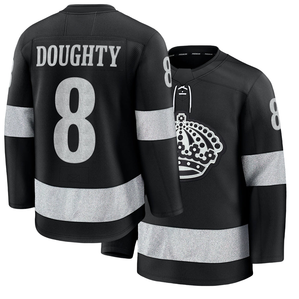Mens Los Angeles #8 Doughty Player Ice hockey Long Sleeve Black Drew Jersey