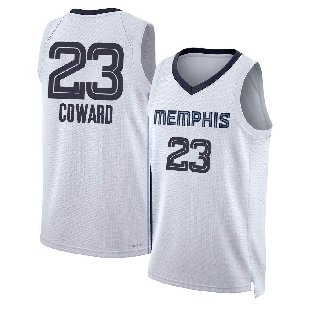 Memphis #23 Coward Player Basketball Sleeveless White Jersey Cedric For Adult Youth