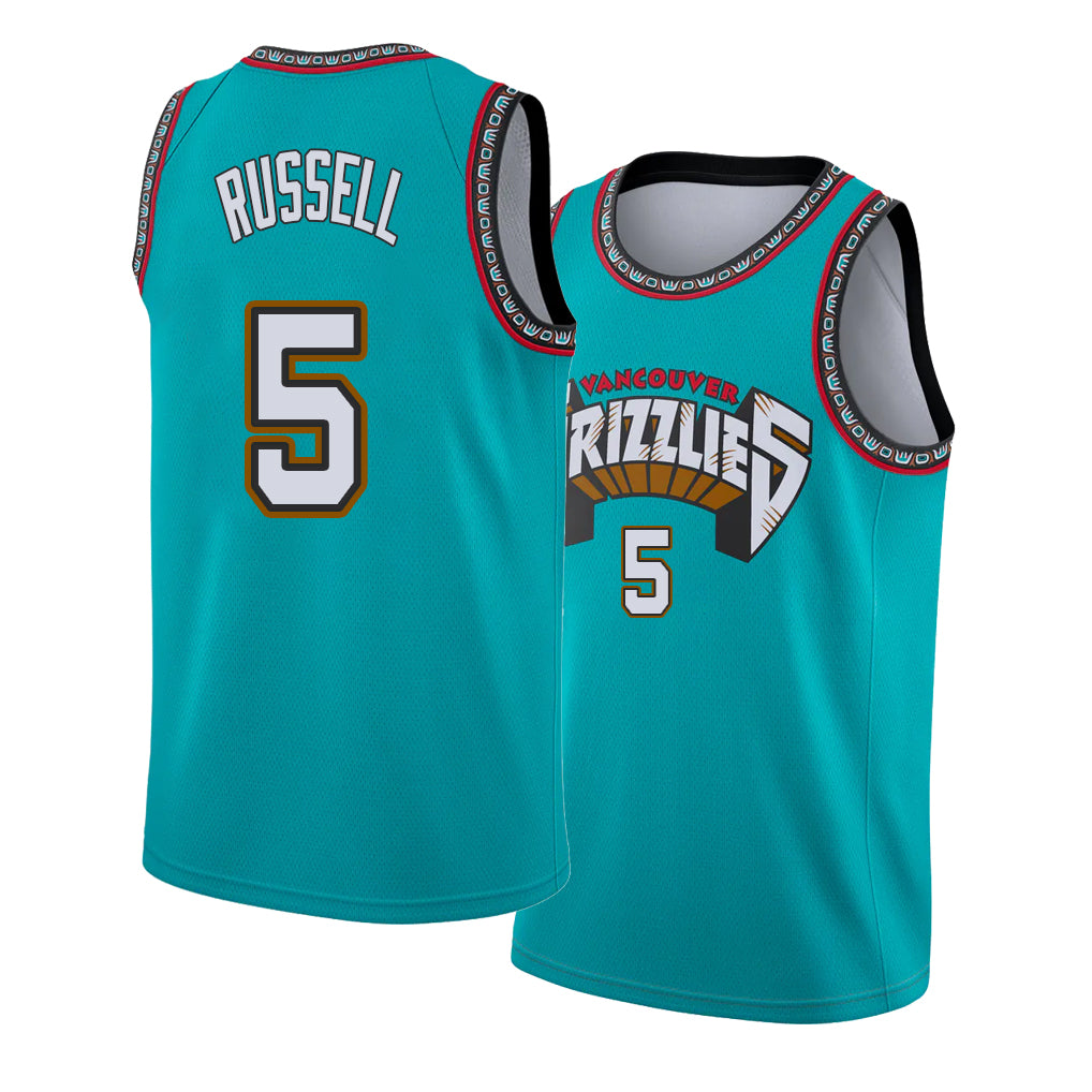 Memphis #5 Russell Player Basketball Sleeveless Green Jersey D'Angelo For Adult Youth