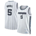 Memphis #5 Russell Player Basketball Sleeveless White Jersey D'Angelo For Adult Youth