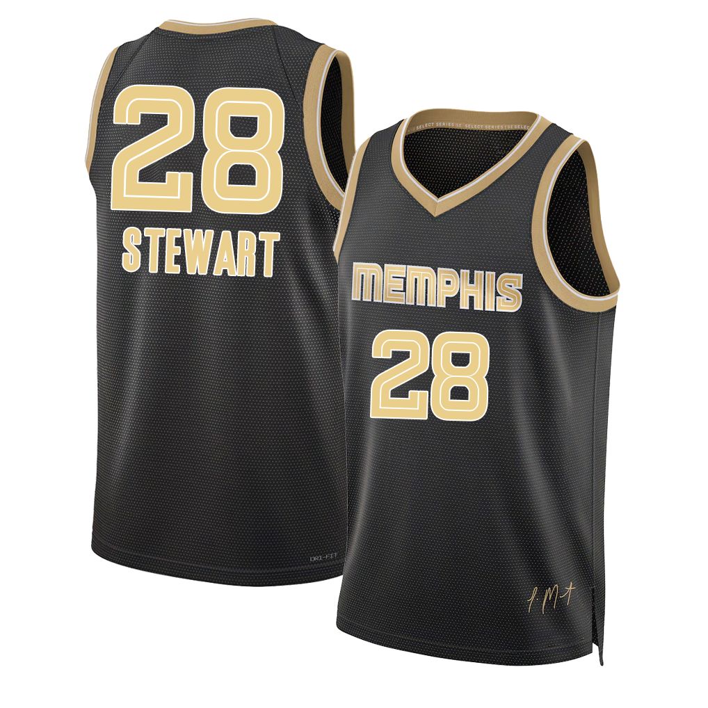 Memphis #28 Stewart Player Basketball Sleeveless Black Jersey Isaiah For Adult Youth
