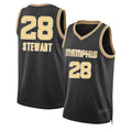 Memphis #28 Stewart Player Basketball Sleeveless Black Jersey Isaiah For Adult Youth