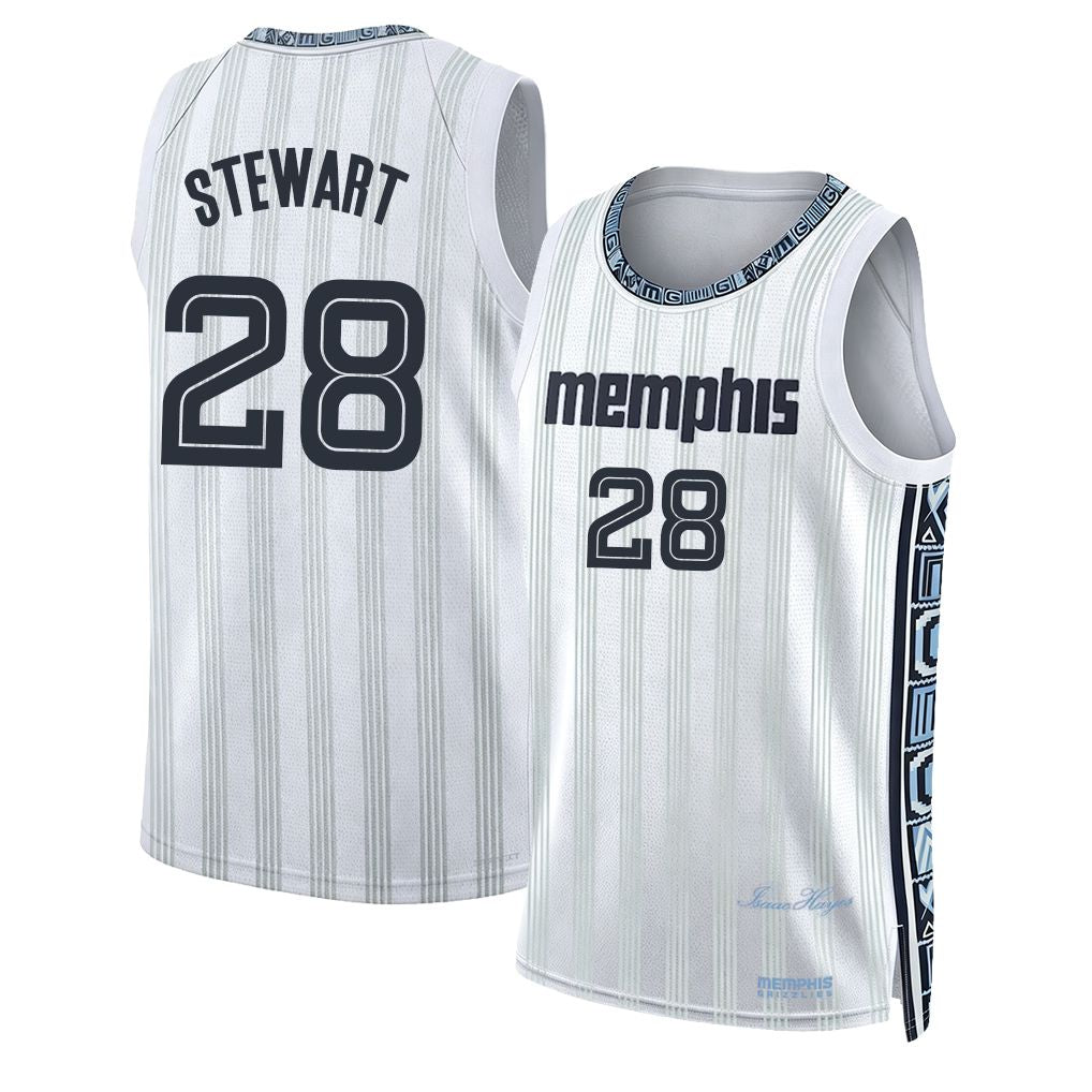 Memphis #28 Stewart Player Basketball Sleeveless White Jersey Isaiah For Adult Youth