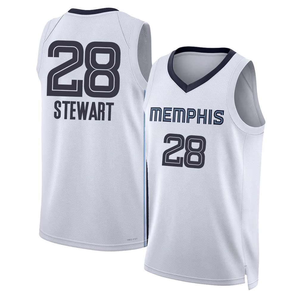 Memphis #28 Stewart Player Basketball Sleeveless White Jersey Isaiah For Adult Youth