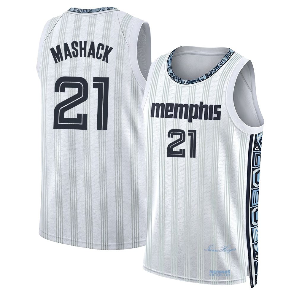 Memphis #21 Mashack Player Basketball Sleeveless White Jersey Jahmai For Adult Youth