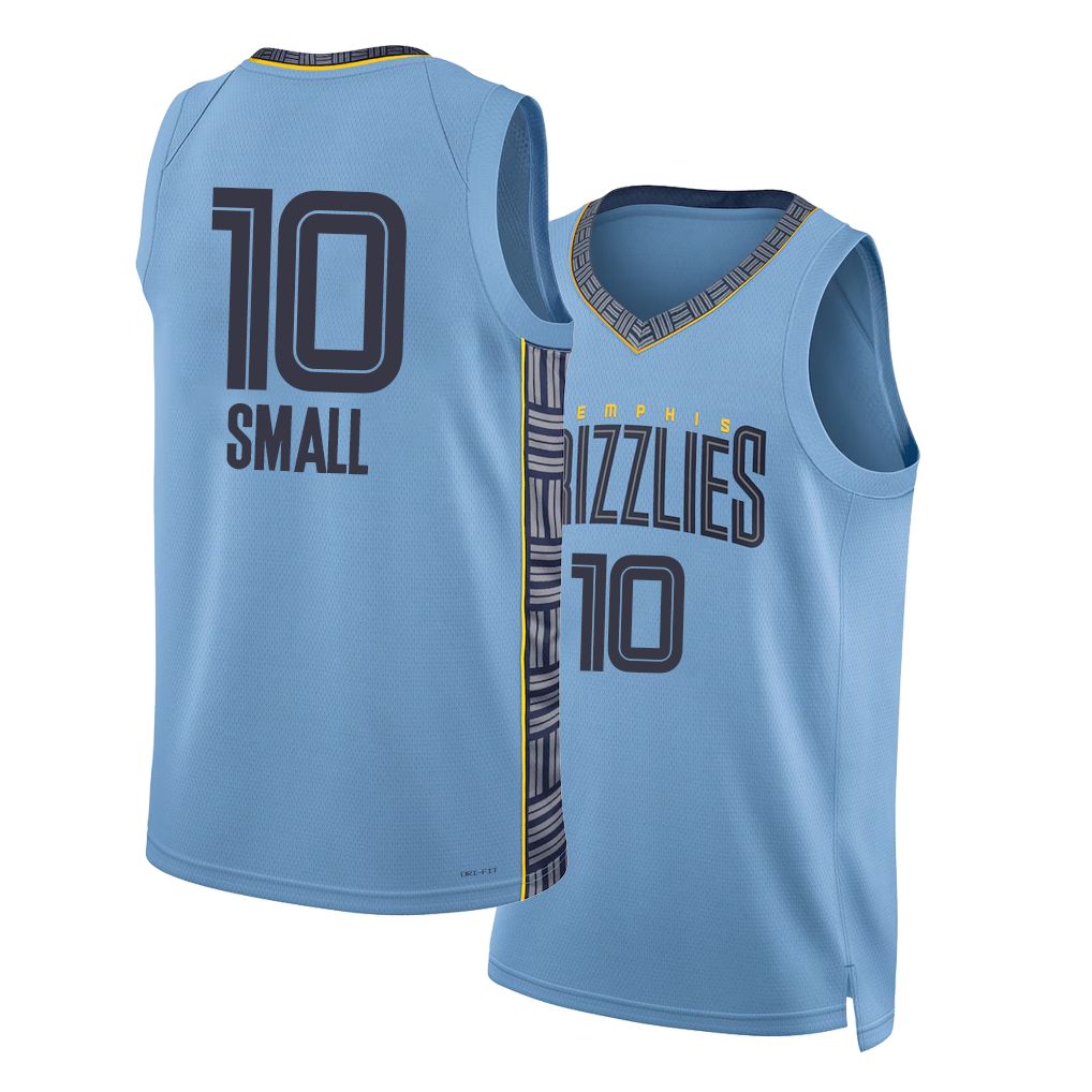 Memphis #10 Small Player Basketball Sleeveless Blue Jersey Javon For Adult Youth