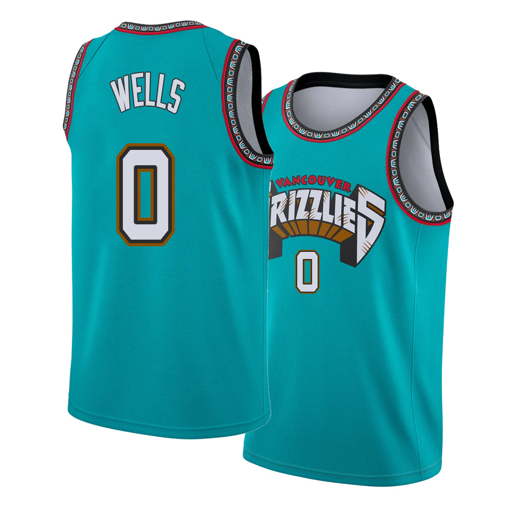 Memphis #0 Wells Player Basketball Sleeveless Green Jersey Jaylen For Adult Youth