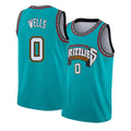 Memphis #0 Wells Player Basketball Sleeveless Green Jersey Jaylen For Adult Youth