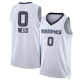 Memphis #0 Wells Player Basketball Sleeveless White Jersey Jaylen For Adult Youth