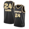 Memphis #24 Hawkins Player Basketball Sleeveless Black Jersey Jordan For Adult Youth