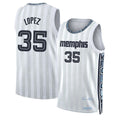 Memphis #35 Lopez Player Basketball Sleeveless White Jersey Karim For Adult Youth