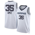 Memphis #35 Lopez Player Basketball Sleeveless White Jersey Karim For Adult Youth