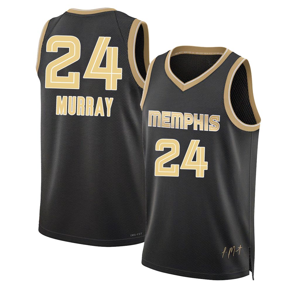 Memphis #24 Murray Player Basketball Sleeveless Black Jersey Kris For Adult Youth