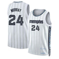 Memphis #24 Murray Player Basketball Sleeveless White Jersey Kris For Adult Youth