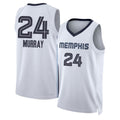 Memphis #24 Murray Player Basketball Sleeveless White Jersey Kris For Adult Youth