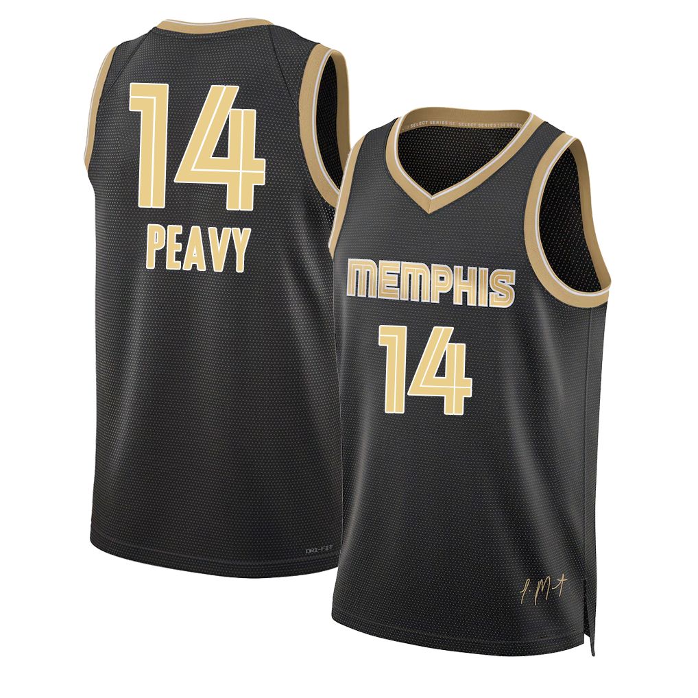 Memphis #14 Peavy Player Basketball Sleeveless Black Jersey Micah For Adult Youth