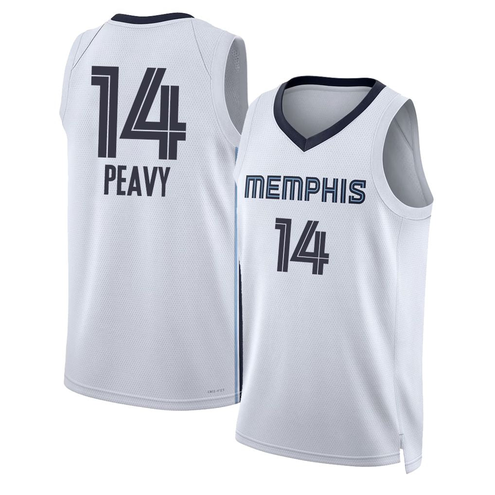 Memphis #14 Peavy Player Basketball Sleeveless White Jersey Micah For Adult Youth