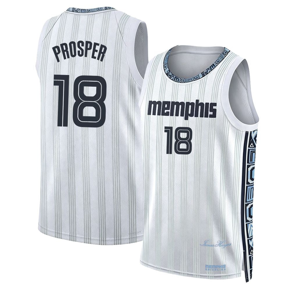 Memphis #18 Prosper Player Basketball Sleeveless White Jersey Olivier-Maxence For Adult Youth