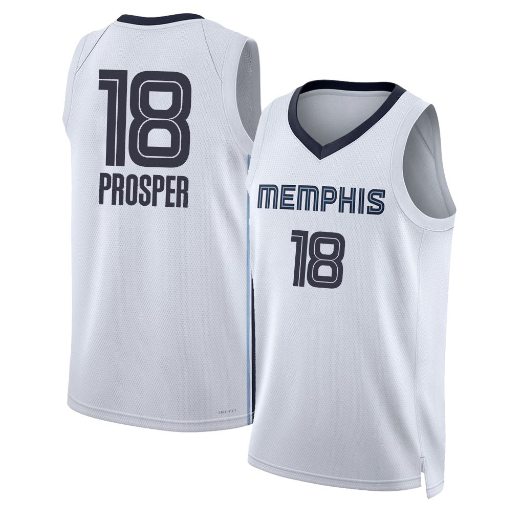 Memphis #18 Prosper Player Basketball Sleeveless White Jersey Olivier-Maxence For Adult Youth